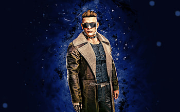 Jack Mausser, , blue neon lights, Cyberpunk 2077, RPG, fan art, Cyberpunk 2077 characters, Jack Mausser Cyberpunk HD wallpaper