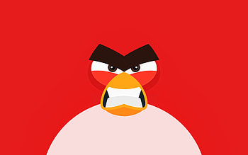 Red Angry Birds, , minimal, red background, creative, Angry Birds characters, Angry Birds HD wallpaper