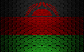 Malawi flag, 3d hexagons texture, Malawi, 3d texture, Malawi 3d flag, metal texture, flag of Malawi HD wallpaper