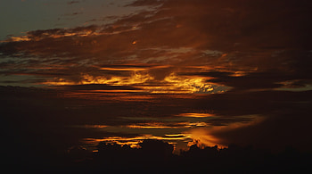 Sunset, Sky, Clouds, Dark HD wallpaper