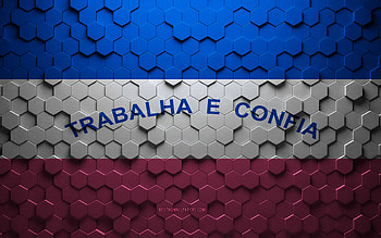 Flag of Espirito Santo, honeycomb art, Espirito Santo hexagons flag, Espirito Santo, 3d hexagons art, Espirito Santo flag HD wallpaper
