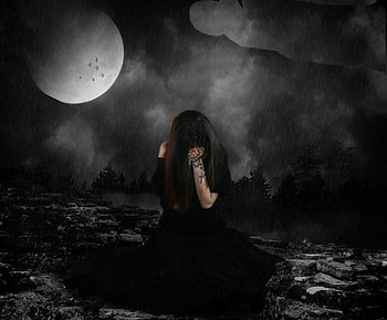I pray for you, pray, moon, fantasy, woman HD wallpaper