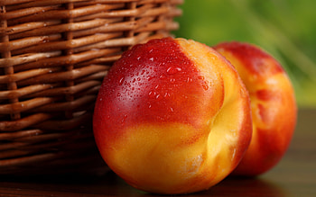 Food, Drops, Macro, Fruit, Nectarine HD wallpaper