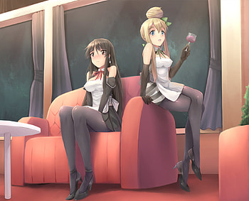 K-ON Mio and Tsumugi, music, anime, cute, tsumugi, mio, k-on HD wallpaper