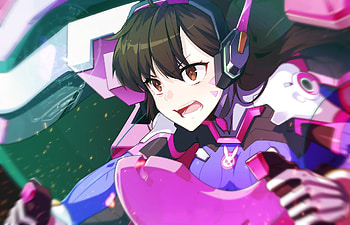 D.VA, overwatch, online game, angry HD wallpaper