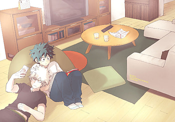 Izuku Midoriya, Katsuki Bakugou, Anime, My Hero Academia HD wallpaper