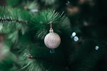 Holidays, New Year, Christmas, Ball, Christmas Tree, Decoration, Silver, Silvery HD wallpaper