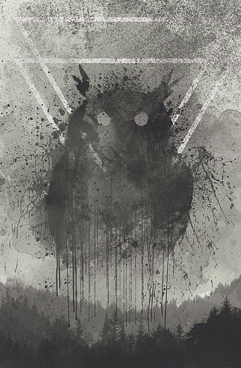 Art, Owl, Silhouette, Spray, Stains, Spots, Triangle HD phone wallpaper