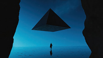 Between Pyramid Worlds, pyramid, artist, artwork, digital-art HD wallpaper