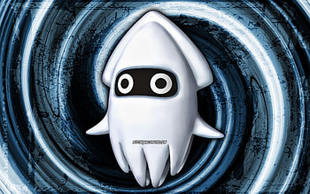 Blooper, blue grunge background, vortex, Super Mario, cartoon ghost, Super Mario characters, Super Mario Bros, Blooper Super Mario HD wallpaper