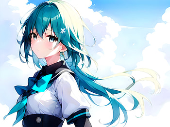 A girl in the wind, AI Art, Anime, girl, anime girl HD wallpaper