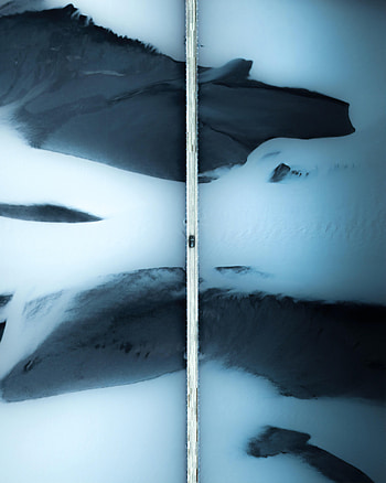 Nature, Ice, View From Above, Road, Car, Machine HD phone wallpaper