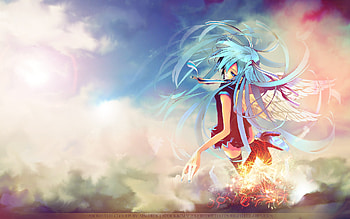 Miku Hatsune, blue, colorful, append, cute, vocaloid, nice, miku, vocaloids, hatsune, aqua eyes, straights, eyes, aqua, beautiful, lonely, and, pretty, aqua hair, clouds, hair, long HD wallpaper