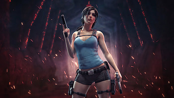 Lara Croft With Guns , lara-croft, tomb-raider, games, artist, artwork, digital-art HD wallpaper