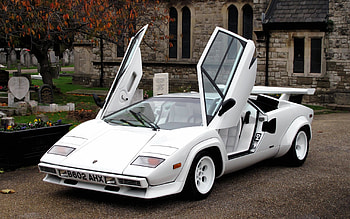 Lamborghini Countach, vehicles, cars, Lamborghini, white cars HD wallpaper