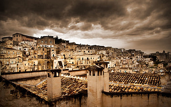 Cities, Houses, Sky, Night, City HD wallpaper