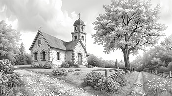 Tranquil Chapel in Serene Countryside, chapel HD wallpaper