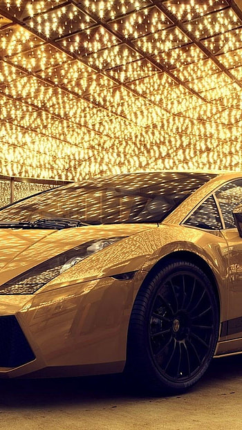 Luxury Car, Gold Lamborghini HD phone wallpaper