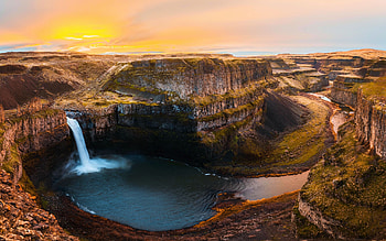 Christmas Eve Sunrise at Palouse Falls Washington, cliff, rocks, usa, clouds, landscape, sky HD wallpaper