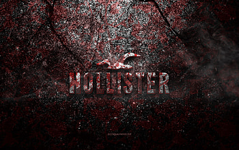 Hollister logo, grunge art, Hollister stone logo, red stone texture, Hollister, grunge stone texture, Hollister emblem, Hollister 3d logo HD wallpaper