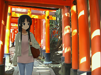 Anime, Girl, Stroll, Bag, Excursion HD wallpaper