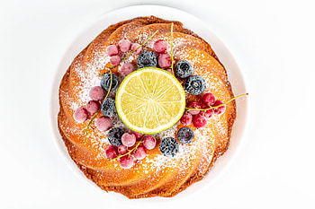 Food, Berries, Cake, Plate, Lemon, Bakery Products, Baking, Pie HD wallpaper