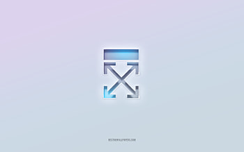 Off-white logo, cut out 3d text, white background, Off-white 3d logo, Off-white emblem, Off-white, embossed logo, Off-white 3d emblem HD wallpaper