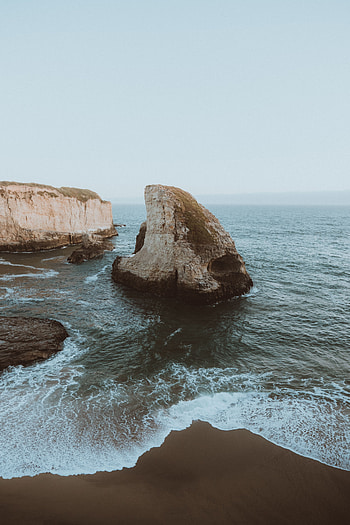 Nature, Sea, Waves, Rocks, Coast, Cliff HD phone wallpaper
