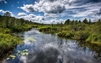 Landscape, Rivers, Sky, Clouds HD wallpaper