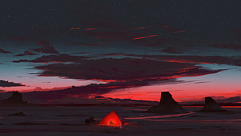 Road Trip Camp , road, artist, artwork, digital-art, deviantart HD wallpaper