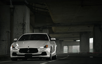 Maserati, Cars, Traffic, Movement, Front View, Maserati Ghibli HD wallpaper
