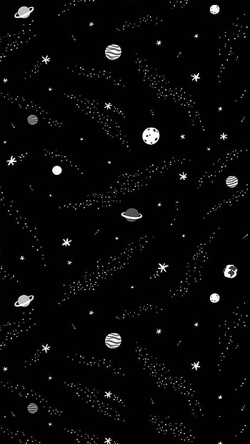 space drawing, planet, universe, black, stars HD phone wallpaper