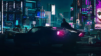 Batman X Cyberpunk , batman, superheroes, artwork, artstation, batmobile HD wallpaper
