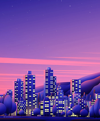 Art, Building, Lights, Night City, Skyscrapers HD phone wallpaper