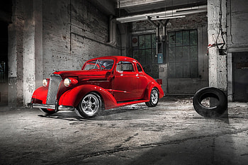 1937 Chevrolet Master De Luxe, black and white, car, Red, oldie, chevy, vintage HD wallpaper