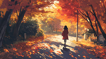 Autumn Serenity: Anime Girl, Anime, anime girl, autumn anime HD wallpaper