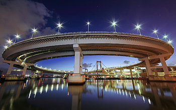 Rainbow Bridge Tokyo Japan, rainbow, bridge, tokyo, world, japan HD wallpaper