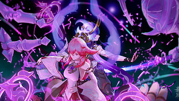 Baal Raiden Shogun Yae Miko Guuji Genshin Impact HD wallpaper