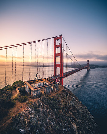 Cities, Architecture, Bridge, Construction, Design, Human, Person, Bay HD phone wallpaper