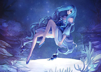 Another world, blue, abstract, 3d, lovely, female, nice HD wallpaper