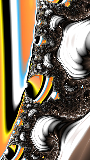 Vertical Fractal Background for Smart - Black and Orange, orange (Color), black, pattern, psychedelic, trippy, Abstract, fractal, abstract black HD phone wallpaper
