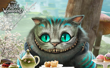 Alice in Wonderland 2010, movie, green, poster, eyes, cat, cheshire, afis, fantasy, pisici, alice in wonderland HD wallpaper