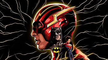 Dc The Trio, flash, batman, supergirl, superheroes, artwork, digital-art HD wallpaper