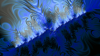 Trippy Psychedelic Fractal, dark, blue, artistic, Digital Art, Abstract, fractal, abstract blue HD wallpaper