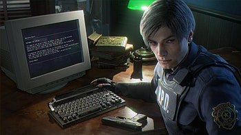Leon Kennedy, Resident Evil 2, Vivid backgrounds, Gaming HD wallpaper