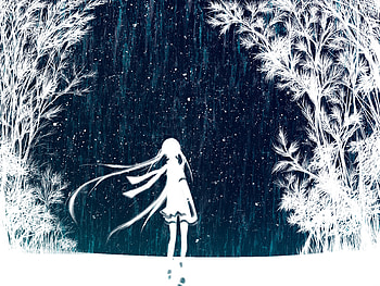 Alone in the Rain, blue, awesome, cute, stars, vocaloid, beauty, nice, miku, lone, abstract, vocaloids, painting, hatsune, contrast, program, white, rain, hatsune miku, twintail, girl, aqua, beautiful, lonely, diva, anime, pretty, cool, sky, idol, virtual HD wallpaper