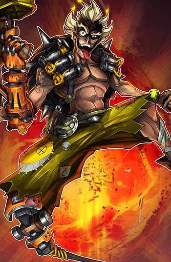 William Puekker's artwork, Overwatch hero, Junkrat's intensity, Digital masterpieces HD phone wallpaper