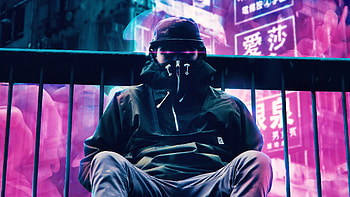 Half Face Covered Smoke Guy, graphy, smoke, hoodie HD wallpaper