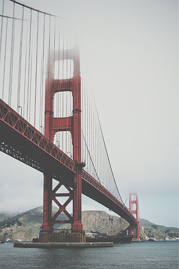 Golden Gate Bridge, Architectural marvel, San Francisco Bay, Evening light HD phone wallpaper