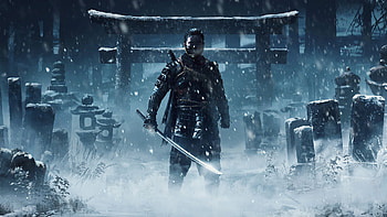 Warrior, Ghost of Tsushima, PlayStation 4, video game, art HD wallpaper